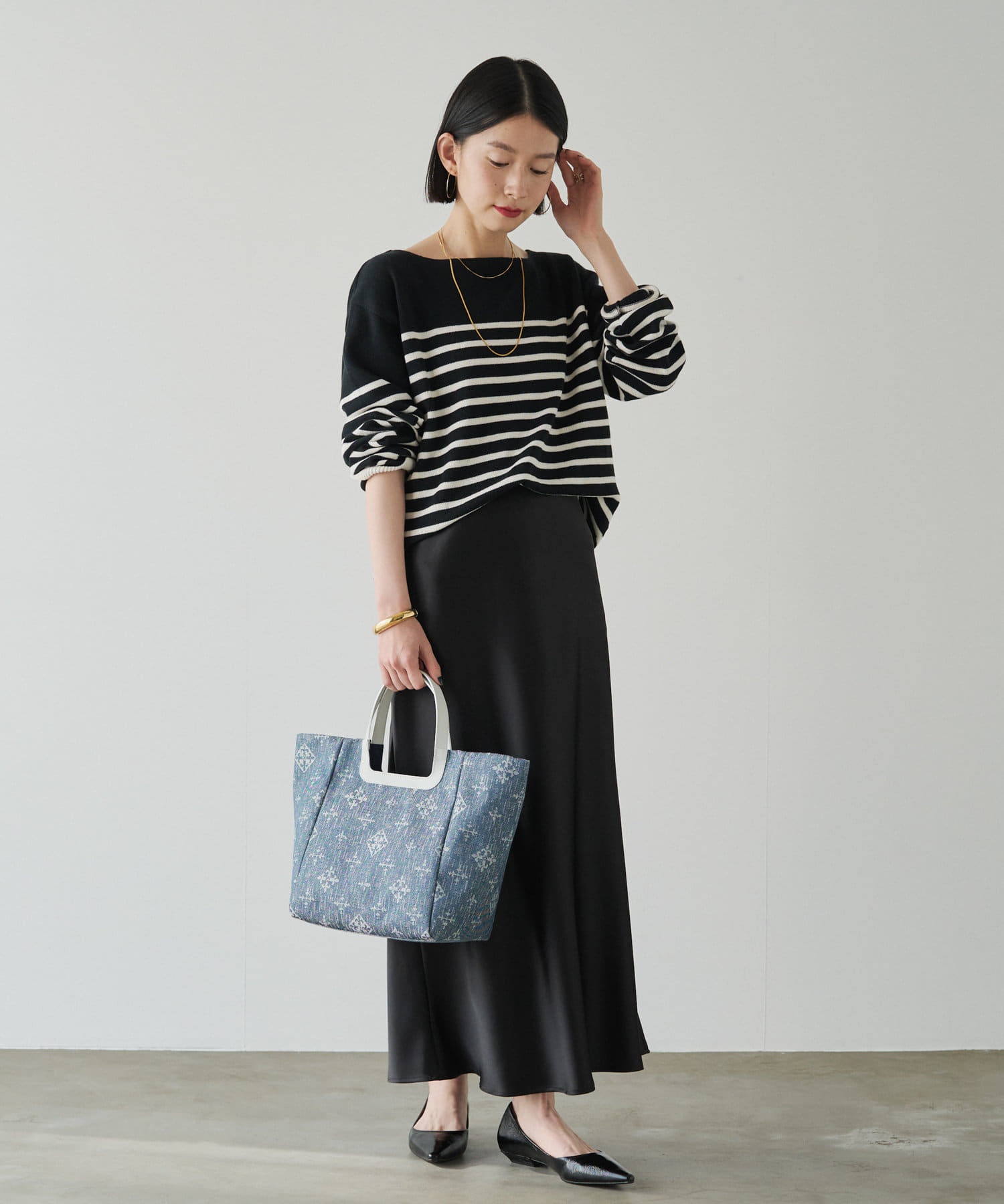 *4-6 WEEKS* (1219) LIMITED EDITION Russet [Denim jacquard] Tote bag Indigo